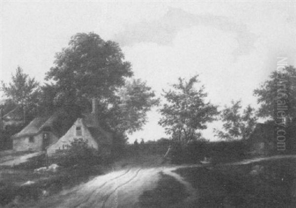 Dutch Landscape With Houses And Figures On A Road - view 1