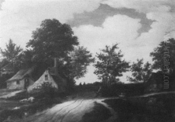 Dutch Landscape With Houses And Figures On A Road. - view 1