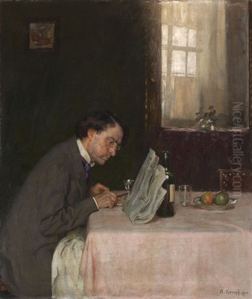 Reading A Newspaper - view 1