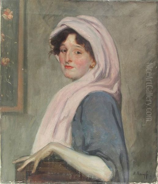 Portrait Einer Jungen Frau Mit Schal - view 1