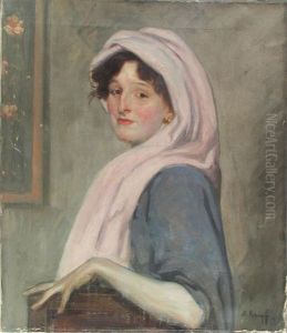Portrait Einer Jungen Frau Mit Schal