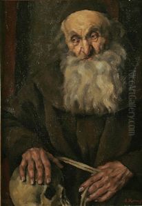 Portrait Of A Monk by Arthur Kampf