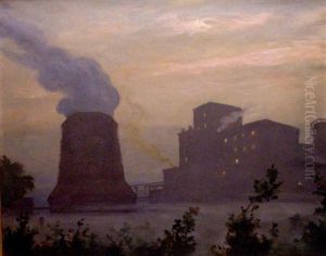 Die Industrieanlagen Von Castrop-rauxel Im Morgennebel by Arthur Kampf