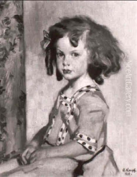 Portrait Eines Madchens In Blauem Kleid - view 1