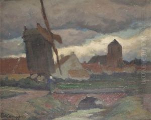 An Der Muhle (+ Dorfszene, Verso) by Eugen Kampf