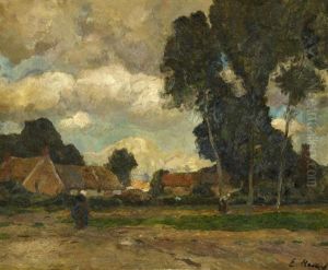 Bauerinnen Vor Einem Dorf by Eugen Kampf