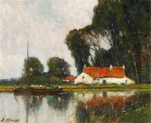 Niederrheinische Flusslandschaft by Eugen Kampf