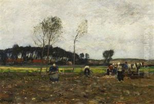 Bei Der Feldarbeit by Eugen Kampf