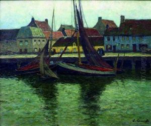 Segelschiffe Im Hafen by Eugen Kampf