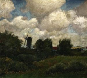 Flandrische Landschaft Mit Windmuhle