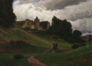 Flandrisches Kirchdorf Auf Einer Anhohe Flandrisches Kirchdorf Auf Einer Anhohe