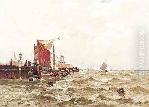 Fischerboote An Der Mole Bei Vlissingen