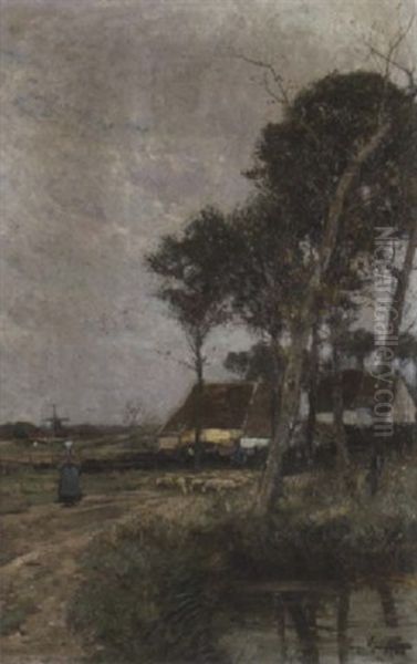 Norddeutsche Landschaft Mit Windmuhlen - view 1