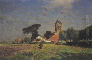 Sommerliche Dorfansicht by Eugen Kampf