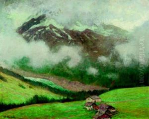 Wetterwolken In Einem Alpental: Aiquille Verte Bei Argentiere Savoyen