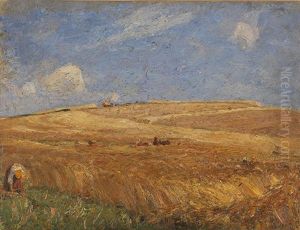 Landschaft Mit Kornfeld by Gustav Kampmann