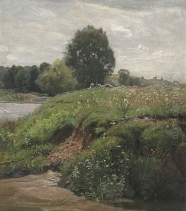 Am Bach, Vorfruhling by Gustav Kampmann