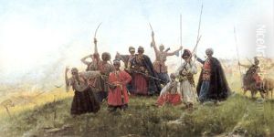 Kosackerna Hanar De Flyende Tatarerna by Anton Ivanovitch Kandauroff