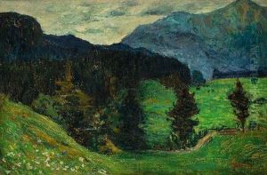 Kochel - Gebirgslandschaft Mit Tannen