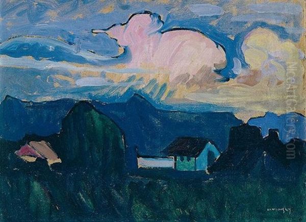 Landschaft Mit Rosa Wolke - view 1
