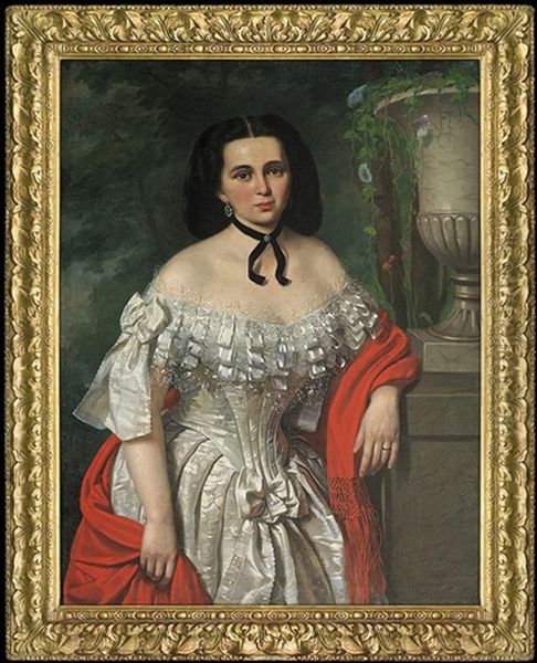 Portrait Of A Lady With Red Shawl, After - view 1