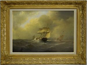 Shipping In A Storm by Christian Cornelis Kannemans