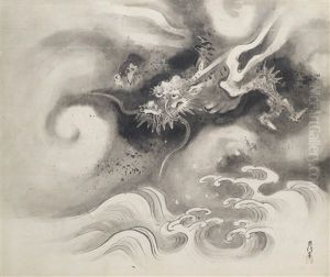 Paintings (2 Works) by Chikanobu Kano