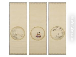 Triptych by Isen'in Naganobu Kano