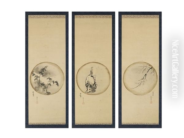 Elderly Figure And Landscape (triptych) - view 1