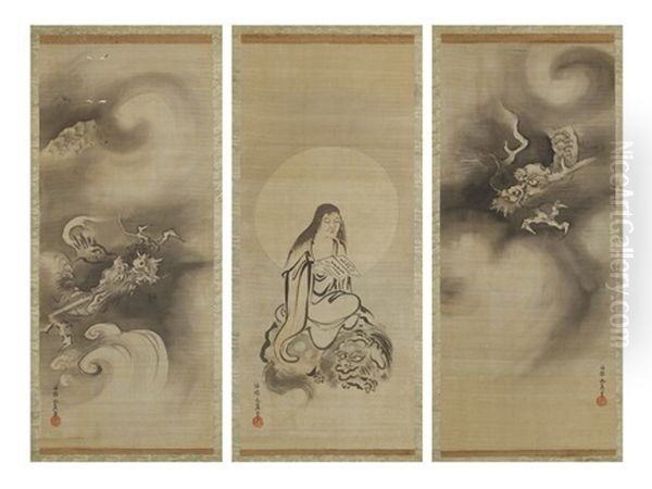 Figures And Dragons (triptych) - view 1