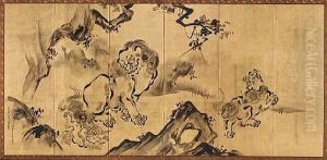 Chinese Lions (on 6 Panel Screen) Chinese Lions (on 6 Panel Screen)