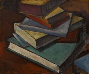 Stilleben Mit Buchern (+ Sketch, Verso) by Alexander Kanoldt