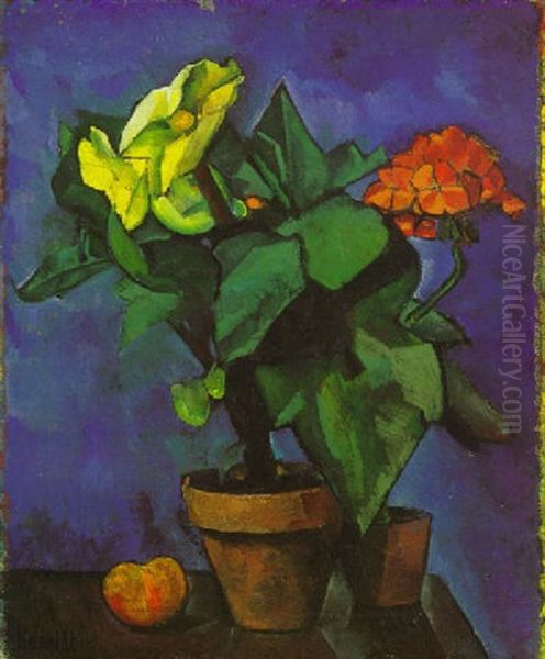 Blumenstilleben Mit Apfel - view 1
