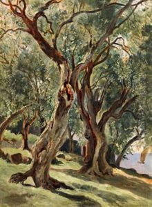 Olivenhain Bei Torbole Am Gardasee. Studie by Edmund Friedrich Kanoldt