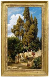 Im Park Der Villa D'este Bei Tivoli by Edmund Friedrich Kanoldt