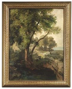 Felslandschaft Mit Baumen An Einer Kuste
