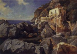 Felsen Am Meer Auf Capri by Edmund Friedrich Kanoldt