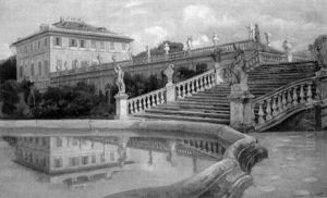 La Peschiera In Der Villa Delle Rovere Des Marchese Gavotti In Albisola Superiore by Edmund Friedrich Kanoldt