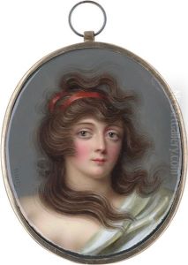 Bildnis Einer Jungen Frau Mit Einem Roten Band In Den Wehenden Haaren