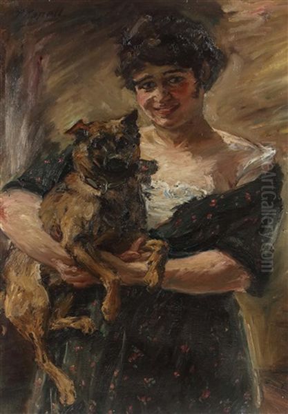 Junge Frau Mit Hund - view 1