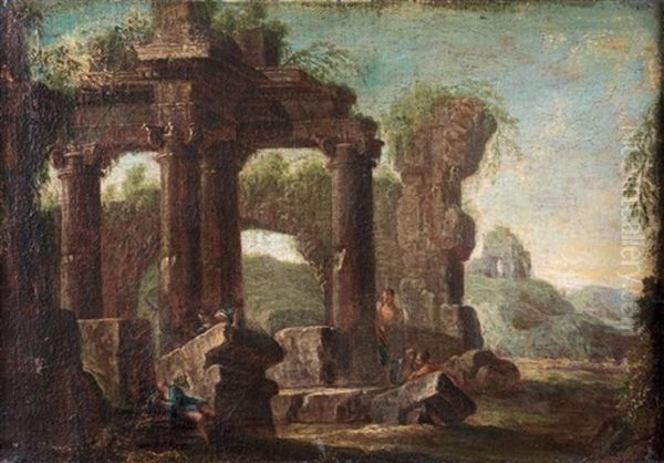 Cavalier Pres D'un Temple En Ruine - view 1