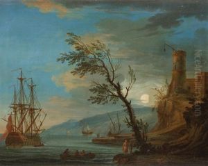 Port Au Clair De Lune by Jean Joseph Kapeller