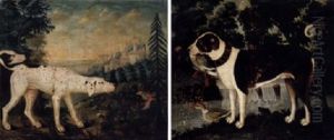 A Pointer With A Covey Of Partridge, A Schlos Beyond by Gerhard Kappers