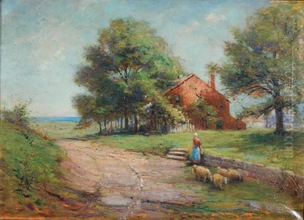 Woman On Country Lane - view 1