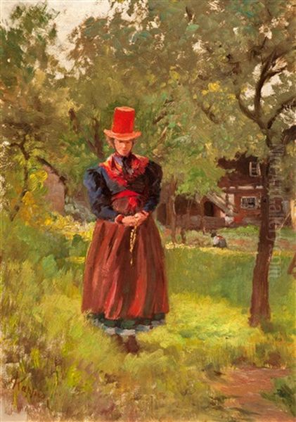 Church Going - Young Woman In Furtwang Traditional Costume - view 1