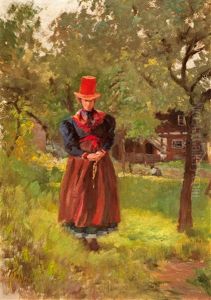 Church Going - Young Woman In Furtwang Traditional Costume by Albert Kappis