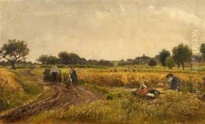 Ernte Bei Einem Schwabischen Dorf by Albert Kappis