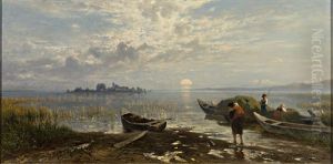 Malerische Chiemsee-landschaft Mit Blick Auf Die Fraueninsel by Albert Kappis