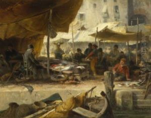 Fischmarkt In Venedig by Albert Kappis