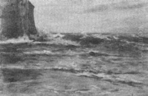 Kuste An Der Riviera Mit Den Uberresten Einer Alten Festung by Albert Kappis
